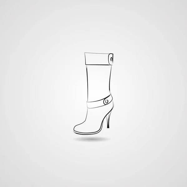Female high-heeled boot — Stock Vector