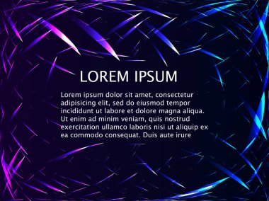 Derin uzay arka plan soyut çizgilerle. Şablonu, sizin metin için yer. İnce koyu arka plan üzerinde parlayan hatları yuvarlak. Arka plan.