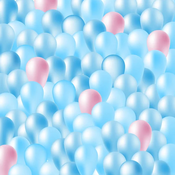 Vektorový pozadí s balónky modré a růžové — Stockový vektor