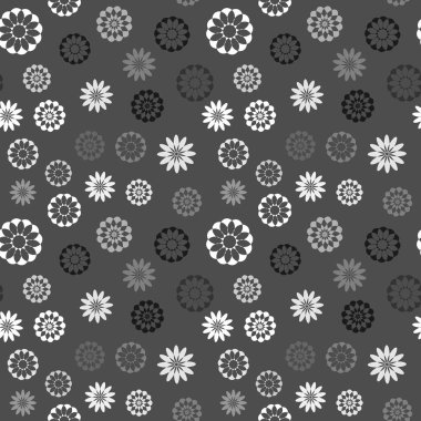 Tek renkli kesintisiz vektör soyut etnik desen süs bitki örtüsü ile el çekilmiş.