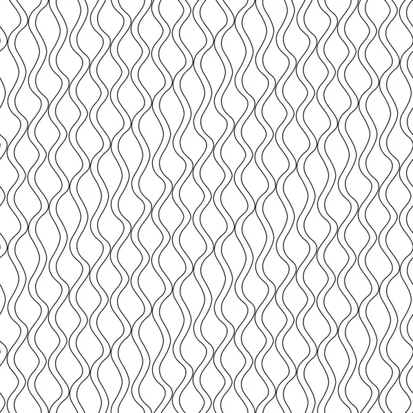 Sömlös abstrakt bakgrund av vågiga linjer. Vektor mönster på vit bakgrund — Stock vektor