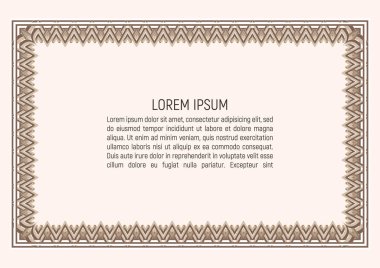 Sertifika şablonu. Guilloche desen ve arka plan ile. Para tarzı tasarım. Vektör çizim