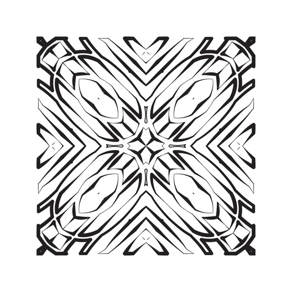 Elemento gráfico cuadrado para crear un patrón sin costuras abstracto. Adorno geométrico, fondo vectorial sin costuras. Textura moderna en blanco y negro, patrón gráfico . — Vector de stock