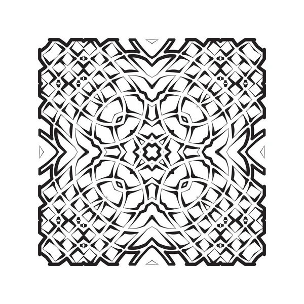 Elemento gráfico cuadrado para crear un patrón sin costuras abstracto. Adorno geométrico, fondo vectorial sin costuras. Textura moderna en blanco y negro, patrón gráfico . — Vector de stock