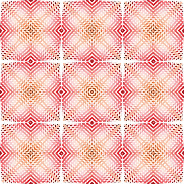 Красные квадраты, бесшовный полосатый векторный рисунок. прямоугольник. Красный, оранжевый, белый цвета — стоковый вектор
