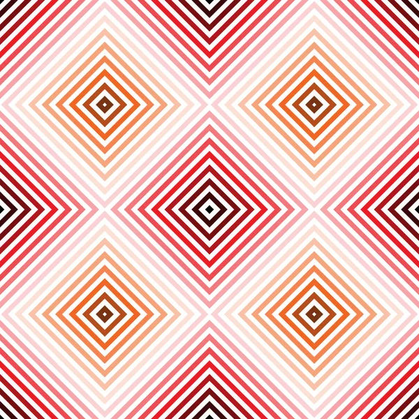 Κόκκινα τετράγωνα διαγώνια, rhombuses. Απρόσκοπτη διάνυσμα μοτίβο. Ριγέ διαγώνιο παραλληλόγραμμο. Χρώματα κόκκινο, πορτοκαλί, άσπρο — Διανυσματικό Αρχείο