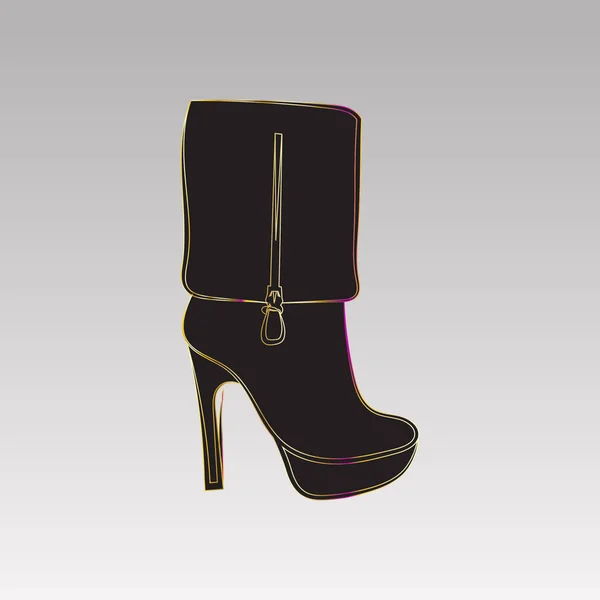 Female high-heeled boot — Stock Vector