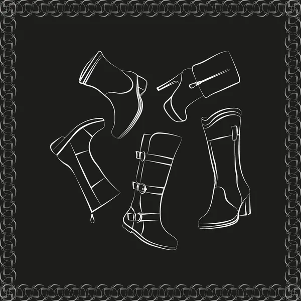 Women's boots set — Stock Vector