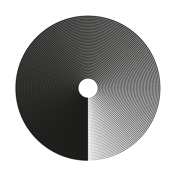 同心圆元素背景。抽象圆圈纹。黑色和白色图形. — 图库矢量图片