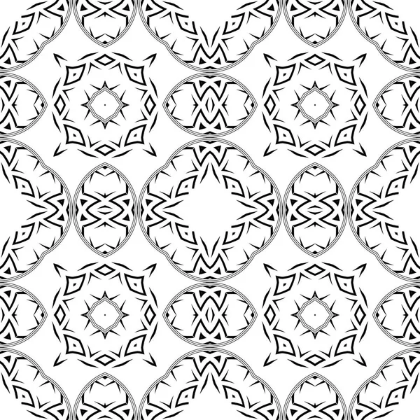 Patrón abstracto de mosaico. Elementos redondos en el dibujo. Adorno regular de elementos geométricos. Patrón de textura de baldosas vectoriales sin costura en el este, damasco, estilo islámico . — Vector de stock