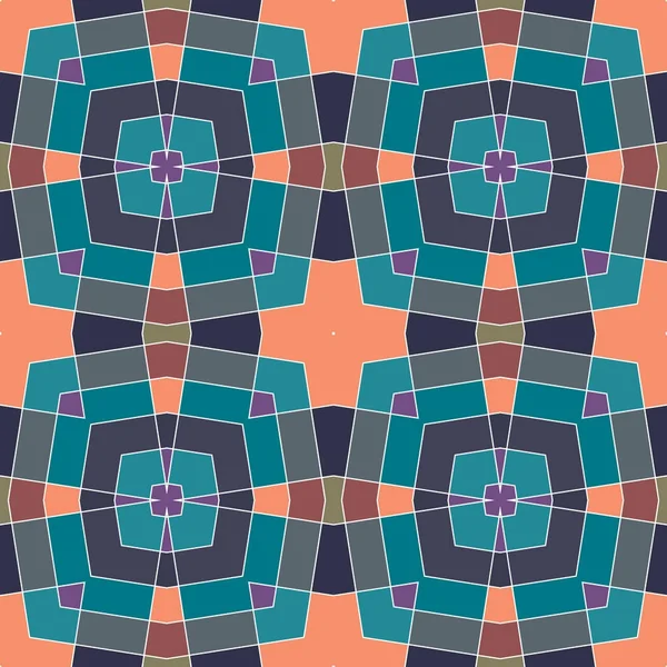 Barevný vzorek náměstí opakující se prvky. Bezproblémové geometrický vzor. Abstraktní barevné vektorové pozadí pro kontinuální replikace. — Stockový vektor
