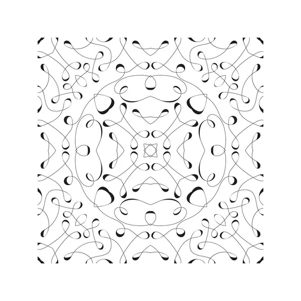 Квадратный графический элемент для создания абстрактного бесшовного рисунка. Геометрический орнамент, бесшовный векторный фон. Черно-белая современная текстура, графический узор. Рисунок из тонких линий калибра — стоковый вектор