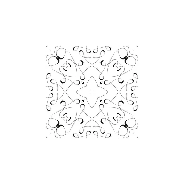 Patrón abstracto de mosaico. Adorno regular de elementos geométricos. Patrón de textura de baldosas vectoriales sin costura en el este, damasco, estilo islámico. Dibujo de líneas de calibre delgado — Vector de stock