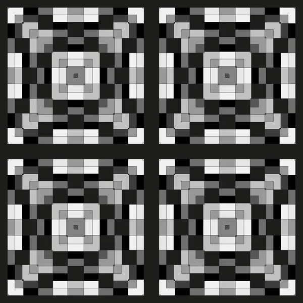 Abstraktní bezešvé pozadí čtverce a obdélníky. Černá a bílá geometrický vzor — Stockový vektor