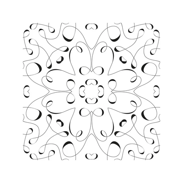 Quadratisches grafisches Element zur Erzeugung eines abstrakten, nahtlosen Musters. geometrisches Ornament, nahtloser Vektorhintergrund. Schwarz-weiß moderne Textur, grafisches Muster. Zeichnung aus dünnen Kaliberlinien — Stockvektor
