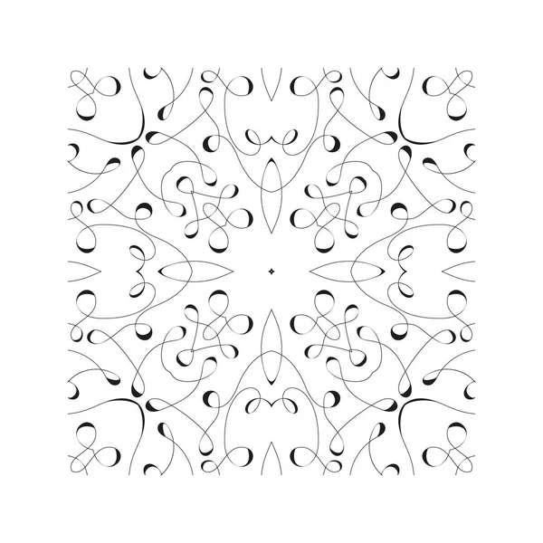 Elemento gráfico quadrado para criar um padrão sem emenda abstrato. Ornamento geométrico, fundo vetorial sem costura. Textura moderna em preto e branco, padrão gráfico. Desenho a partir de linhas finas de calibre — Vetor de Stock