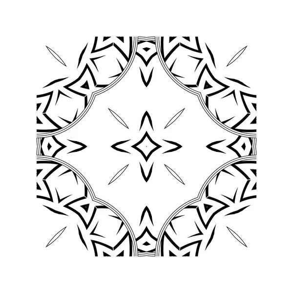 Quadratisches grafisches Element zur Erzeugung eines abstrakten, nahtlosen Musters. ein streng geometrisches Ornament, schwarz-weißes nahtloses Muster — Stockvektor