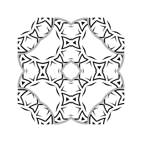 Elemento gráfico cuadrado para crear un patrón sin costuras abstracto. Un ornamento geométrico estricto, patrón transparente en blanco y negro — Vector de stock
