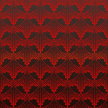 Şık modern desen daireler ve zıt renkler, nokta. Siyah ve kırmızı kesintisiz geometrik desen