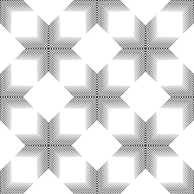 Sıkı bir geometrik süs zıt renkler içinde küçük kareler oluşturulur. Siyah ve beyaz seamless modeli