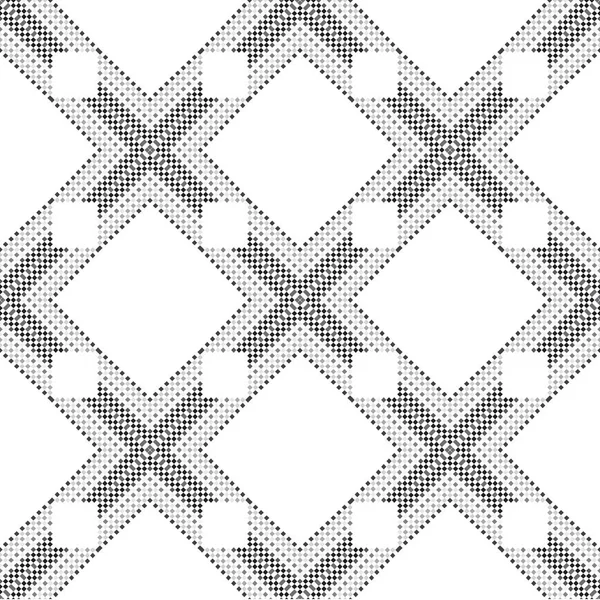 Aus kleinen Quadraten in kontrastierenden Farben entsteht ein streng geometrisches Ornament. Nahtloses schwarz-weißes Muster — Stockvektor