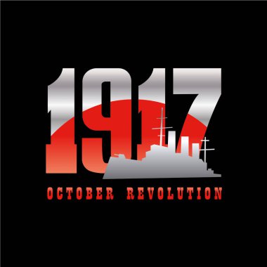 The great socialist October revolution took place 100 years ago - in October 1917. clipart