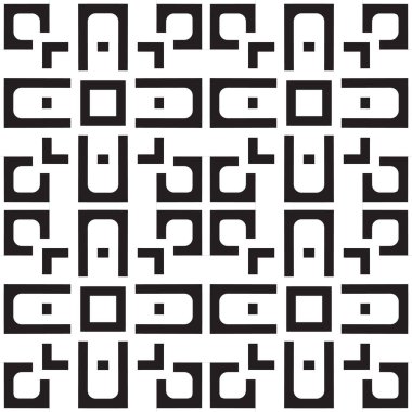 Geometrik şekil desen. Soyut kesintisiz geometrik yansıtan siyah ve beyaz. Vektör çizim