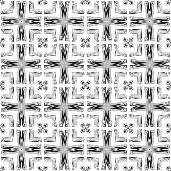 几何形状图案。抽象的黑白无缝几何。矢量插图 — 图库矢量图片
