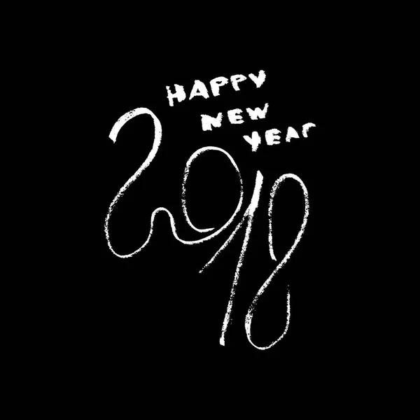 Szczęśliwego nowego roku 2018 odręczne napis. Grunge — Wektor stockowy