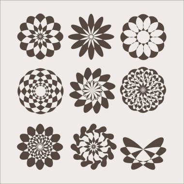 Mandala. Etnik dekoratif öğeler, yuvarlak süsleme. Vektör çizim