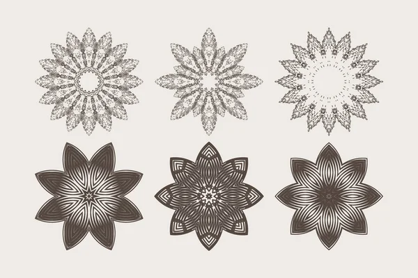 Ensemble de symboles de noeud, éléments décoratifs de conception géométrique — Image vectorielle