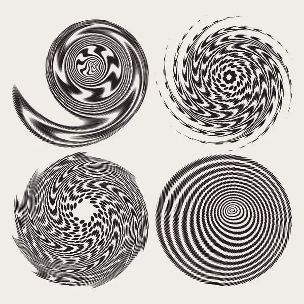 Dekorativer Hintergrund mit Halbton, geometrischem Element, Spirale, Strom, Wirbel — Stockvektor
