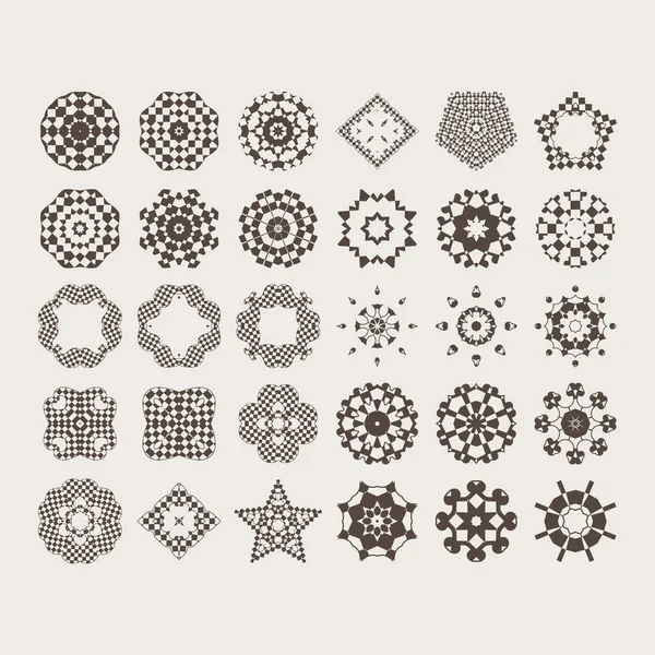 Beau motif circulaire pour votre design. Un modèle circulaire de spirales. Ensemble — Image vectorielle