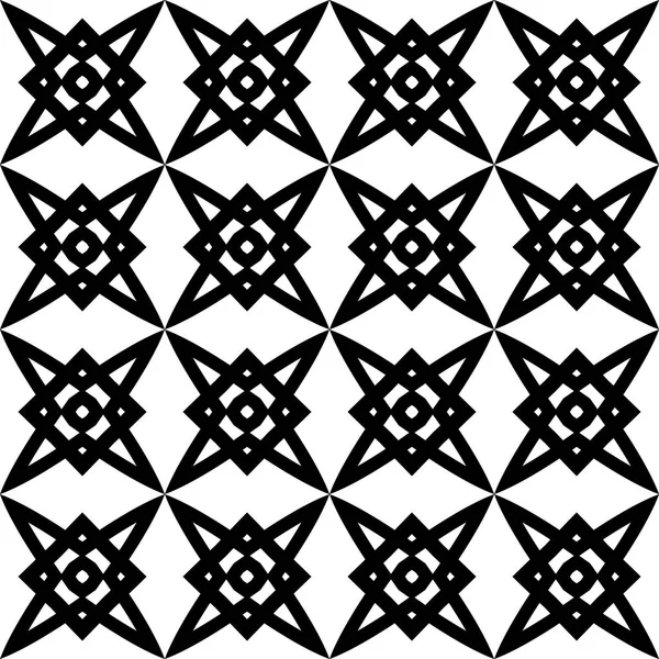 Dikişsiz siyah beyaz geometrik desen. Vektör soyut Ajur arka plan. Bir şablon ile geometrik bir düzen. — Stok Vektör