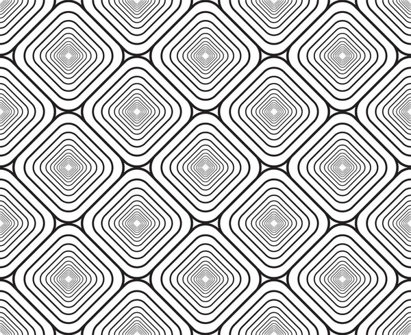 Patrón geométrico en blanco y negro sin costuras. Fondo calado abstracto vectorial. Una plantilla con un orden geométrico . — Vector de stock