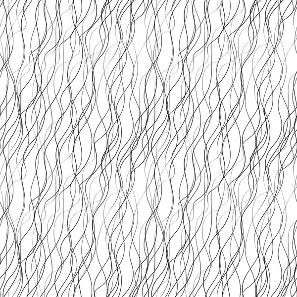 Dibujo abstracto vectorial de una ola de cabello. Hecho a mano. Fondo sin costuras . — Archivo Imágenes Vectoriales