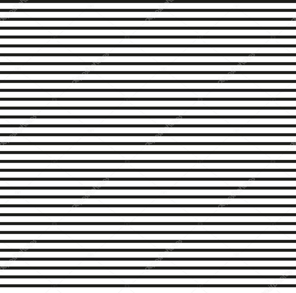 Horizontal Parallel Lines. Straight horizontal lines texture. Vector minimalist seamless pattern, simple monochrome texture with black thin parallel lines