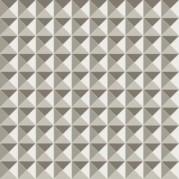 Patrón adornado de triángulos monocromáticos, fondo vectorial abstracto blanco y gris sin costuras con pirámides cuadradas — Vector de stock
