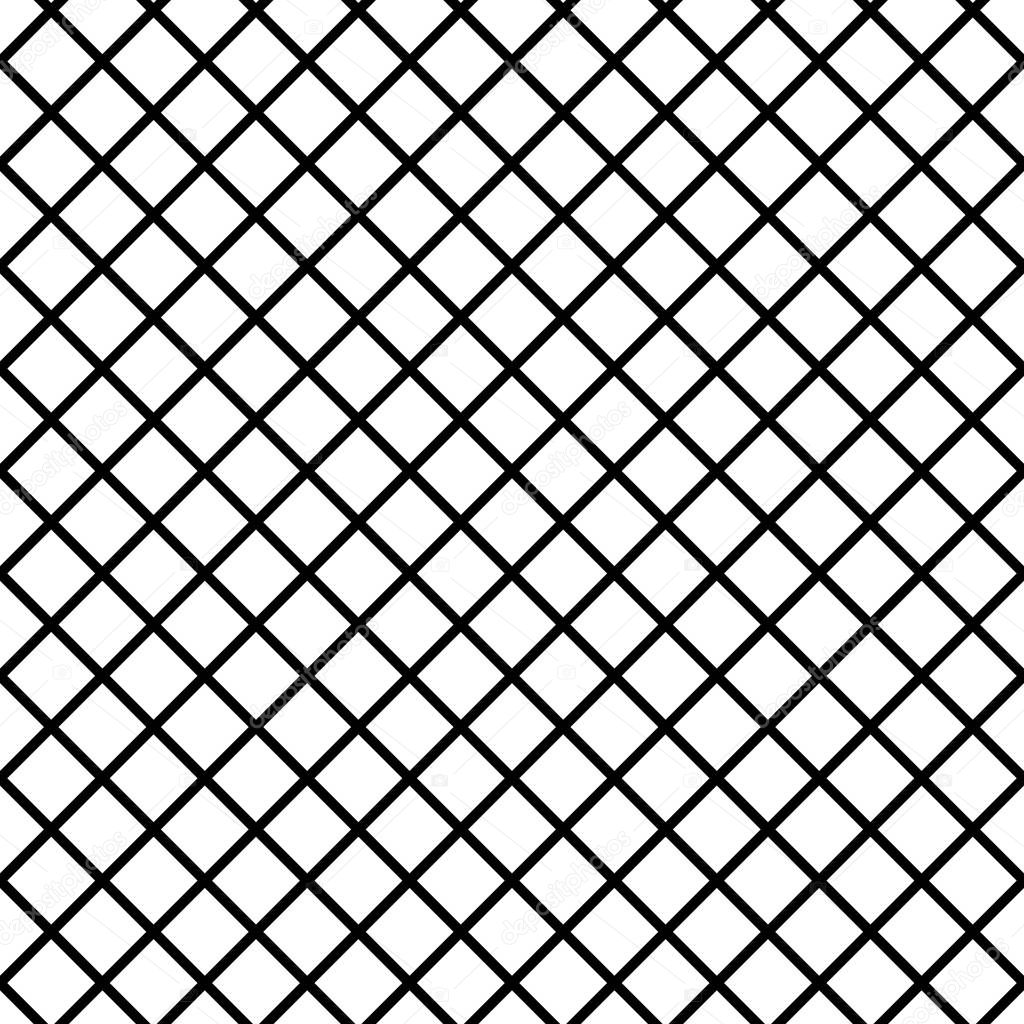 Diagonal checkered pattern of fine lines. Black and White vector