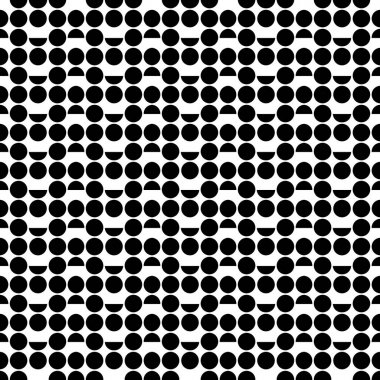 Siyah ve beyaz soyut vektör soyut desen daireler ve semicircles. Sorunsuz arka plan.