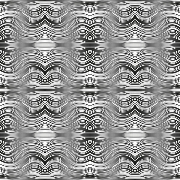 Ασπρόμαυρο μοτίβο από κλίση γραμμές. Αφηρημένο σκοτεινό υφή από λωρίδες. Glitch αφηρημένα φόντο με αποτέλεσμα παραμόρφωση. Εικονογράφηση διάνυσμα. — Διανυσματικό Αρχείο