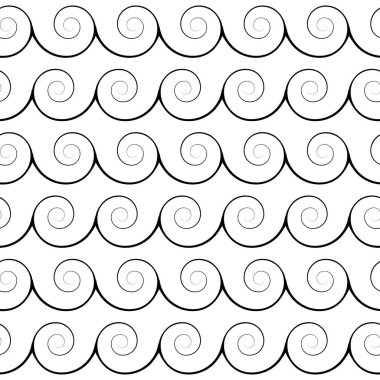 Soyut seamless modeli. Dalgalar, spiraller, düğümler