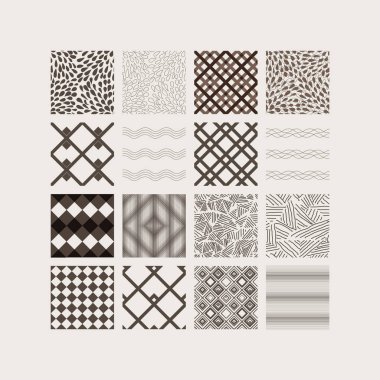 Tek renkli vektör arka plan toplama. Geometrik Dikişsiz desen seti