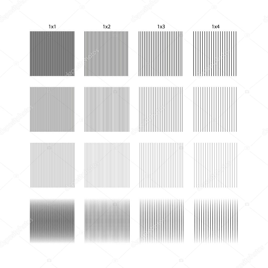 Lines. Black and white striped design. Set of seamless patterns.