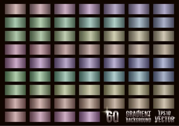Set de 60 gradientes de colores, colección de muestras. Diseño de gradación diferente. Gradientes de color monocromáticos — Vector de stock