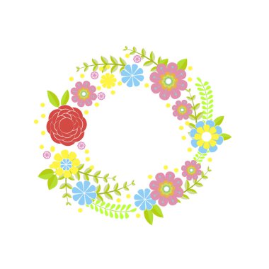 Zarif çiçek aranjmanı çiçek ve yaprakları ile. Tasarım davetiye, düğün veya tebrik kartları. Vektör güzel çelengi.