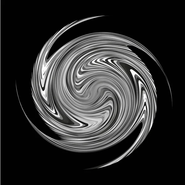 Vector patrón blanco y negro de líneas de gradiente. Textura circular abstracta de tiras en espiral — Archivo Imágenes Vectoriales