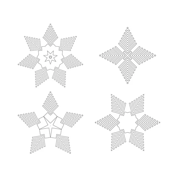 Black-white set. Circular patterns, logo, icon. Vector illustration — Stock Vector