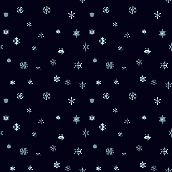 Падение Снега Бесшовный Зимний Фон Снежинками Снегопад Темном Фоне — стоковый вектор