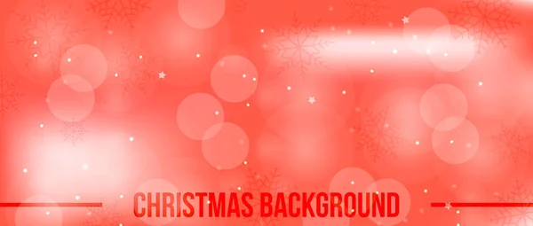 Fond Rouge Noël Avec Flocons Neige Bokeh Illustration Vectorielle — Image vectorielle